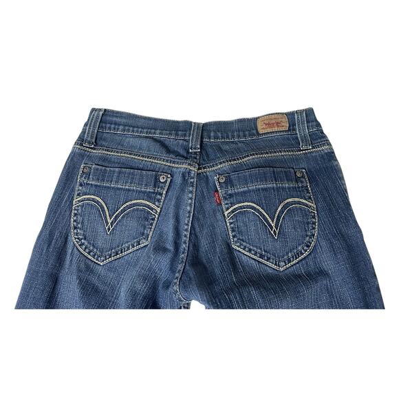 Levis Jeans Juniors 7 Blue 524 Too Superlow Stretch Denim Y2K Low Rise - Picture 5 of 10